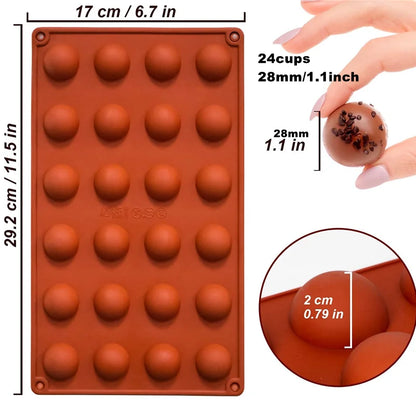 Semi-Sphere Silicone Chocolate Mold – Half Ball Dome Baking Tray for Cake, Pudding, Jelly & Candy DIY Dessert Making Tool