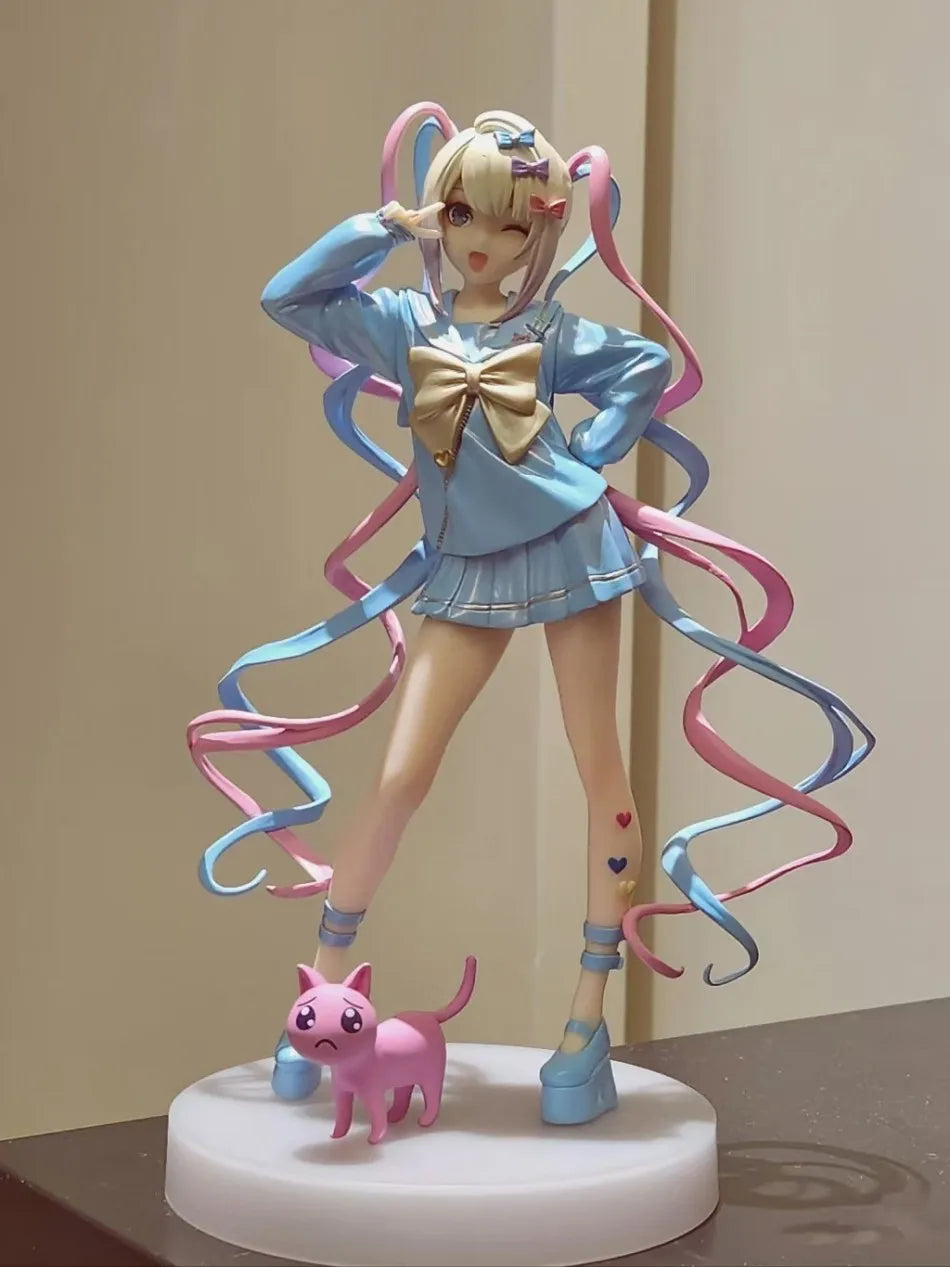 Needy Girl Overdose Anime Figure with Cat – PVC Collectible Action Toy for Birthday Gifts