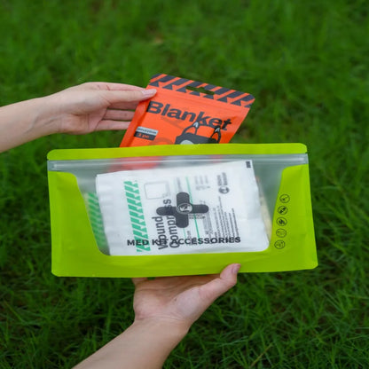 Rhino Rescue Outdoor & Home First Aid Kit Refill Bag – Emergency Survival Supplies with Blanket, Bandages, Gauze Pads & Trauma Shears