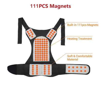 Tourmaline Magnetic Heated Vest — Self-Heating Thermal Clothing, Lumbar Waist Brace, Posture Corrector & Pain Relief Corset