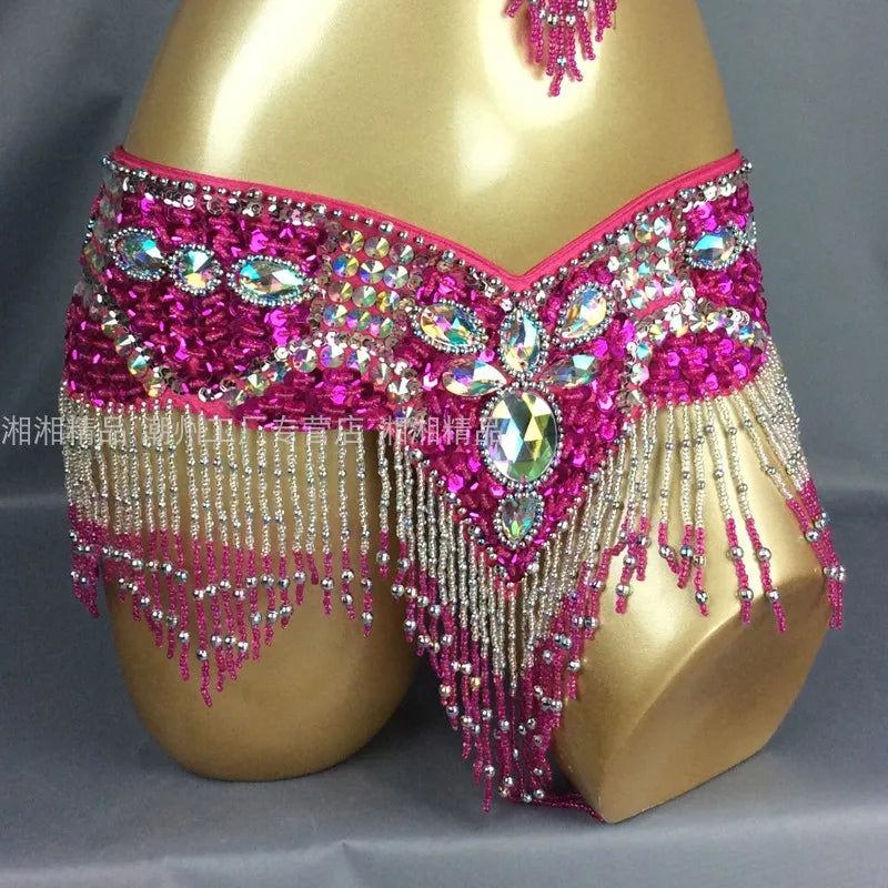 Sexy Girl Belly Dance Costume Set – Bra & Belt Set in 10 Colors for Ladies Bellydancing