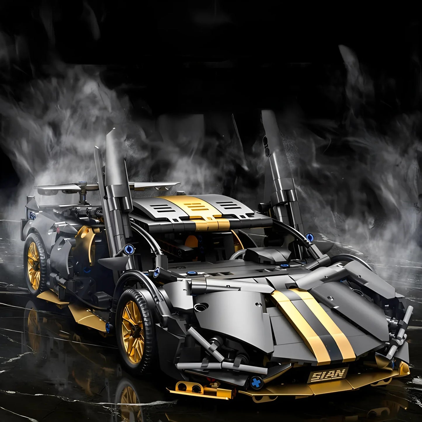 1:14 Technical Racing Sport Car Model Building Blocks, DIY Supercar Brick Puzzle, 1280+ Pieces, Gift for Kids and Adults