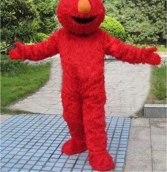 Elmo Mascot Costume - Long Fur Halloween Carnival & Party Cosplay Outfit