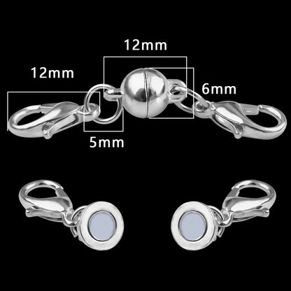 Magnetic Jewelry Clasp - Strong Metal End Connectors with Lobster Clasp for DIY Bracelets & Necklaces
