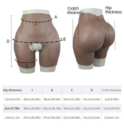 YUERUGOU Silicone Butt Hip Enhancer Pants – Women’s Open Crotch Padded Hip Shaper, Artificial Butt Cosplay, Plus Size