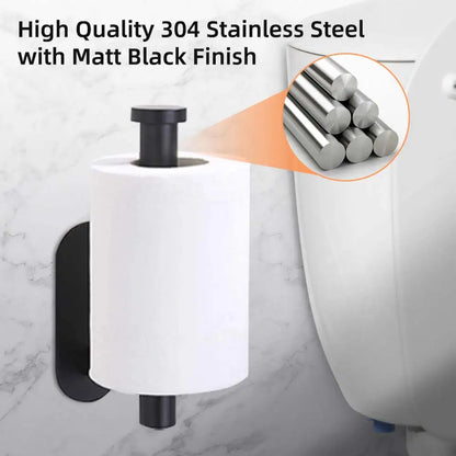 Stainless Steel Self-Adhesive Toilet Paper Holder: Wall-Mounted No Punching Tissue Dispenser for Bathroom & Kitchen - Convenient Roll Holder