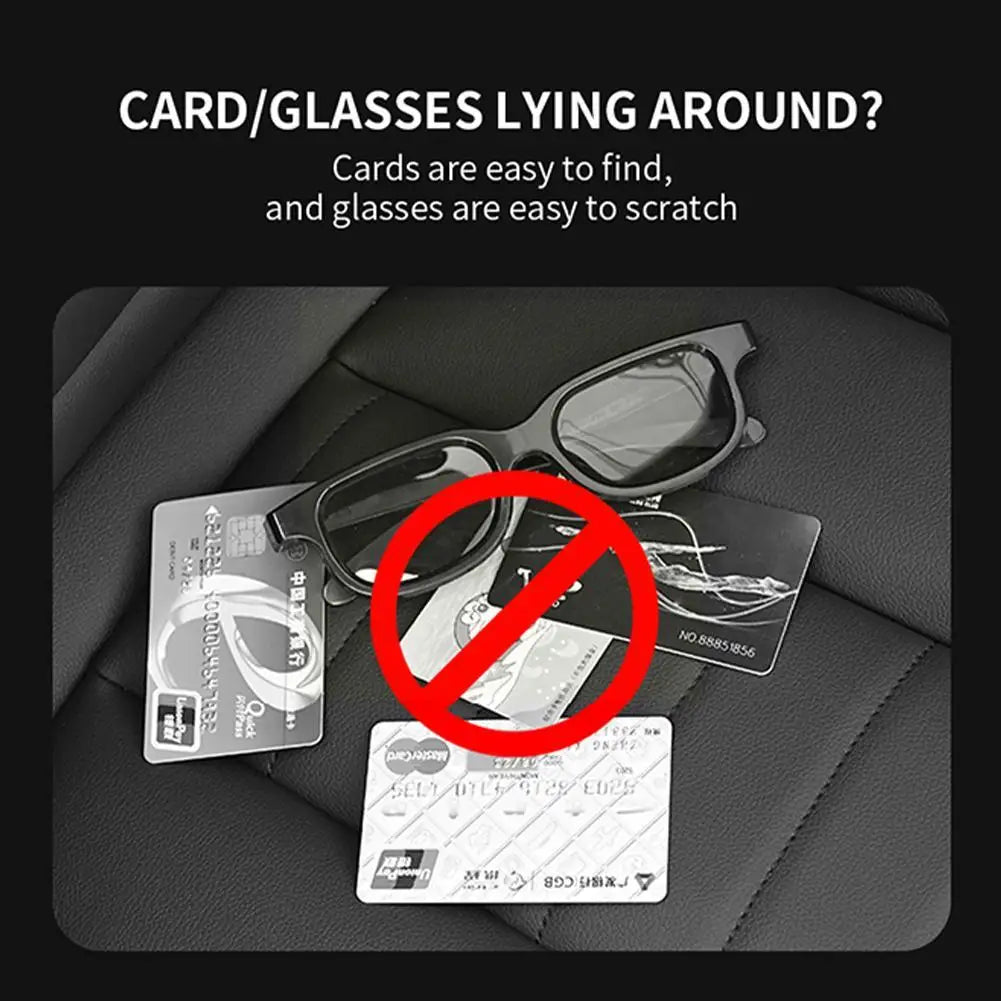 Multi-Pocket Car Sun Visor Organizer - Business Card and Sunglasses Holder for Auto Interior Storage Management