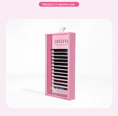 DIYDAY U-Shaped 3D Volume Eyelash Extensions — Easy-Apply Natural Wispy U YY Shape Faux Mink Lashes for Makeup