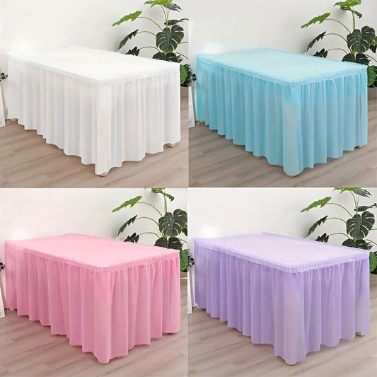 2PCS Disposable Paper Tablecloth & Table Skirt Set – Rectangular Party Table Cover for Events, Weddings & Decorations