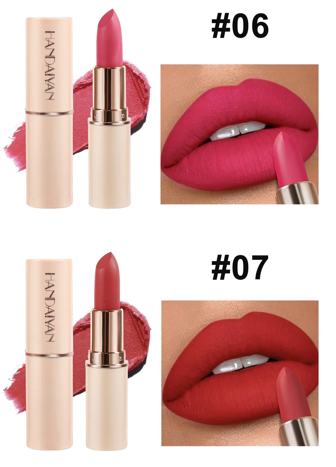 Deep Red Matte Lipstick – 8 Colors, Waterproof, Non-Stick Cup, Velvet Lip Balm, Dark Red Lipsticks for Easy Application