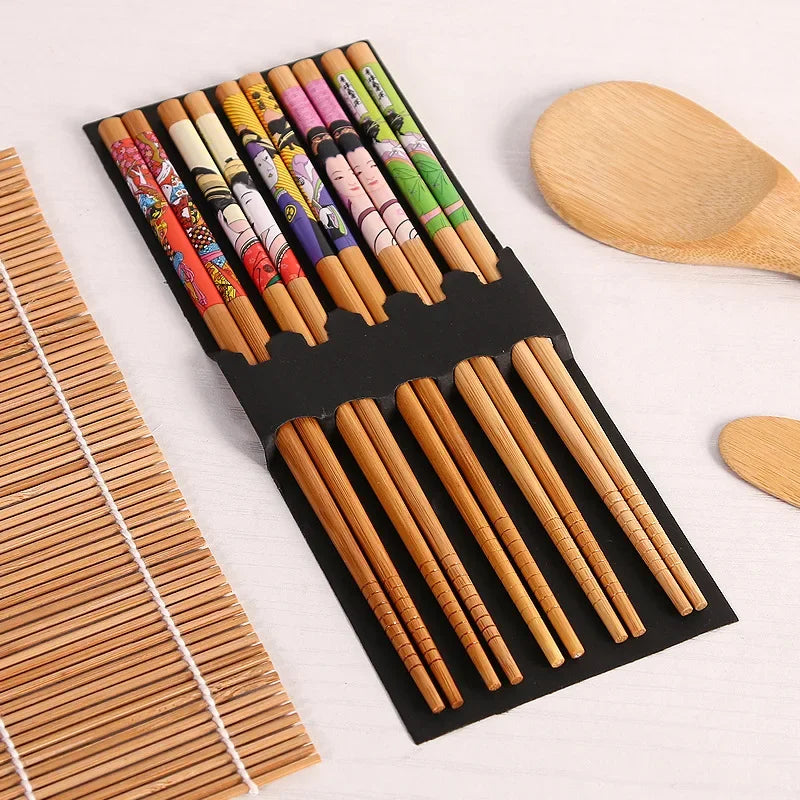 13-Piece DIY Bamboo Sushi Maker Set - Sushi Making Kits with Rice Roll Cooking Tools, Chopsticks, Spoon, Sushi Blade, and Curtain