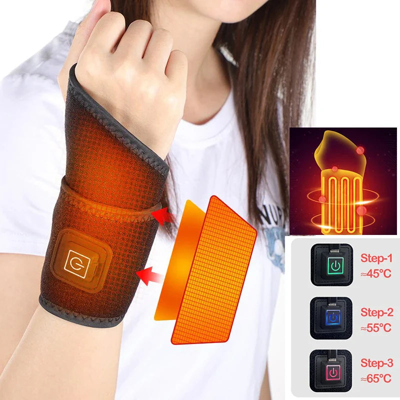 Heating Wrist Protector – Breathable USB Hand Massager Support Band, Wrist Brace Tool for Sports & Health Care