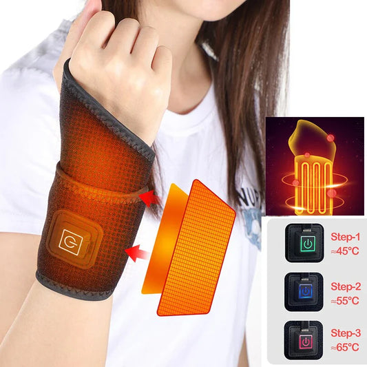 Heating Wrist Protector – Breathable USB Hand Massager Support Band, Wrist Brace Tool for Sports & Health Care