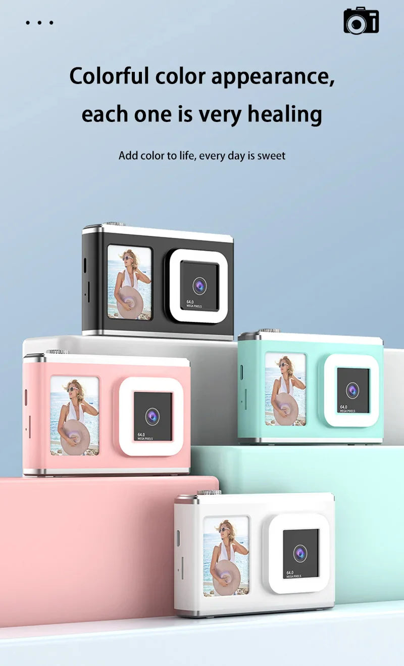 Xiaomi 64MP Digital Camera – HD Dual Lens with Zoom, Auto Focus, Smart Fill Light, Perfect for All Ages