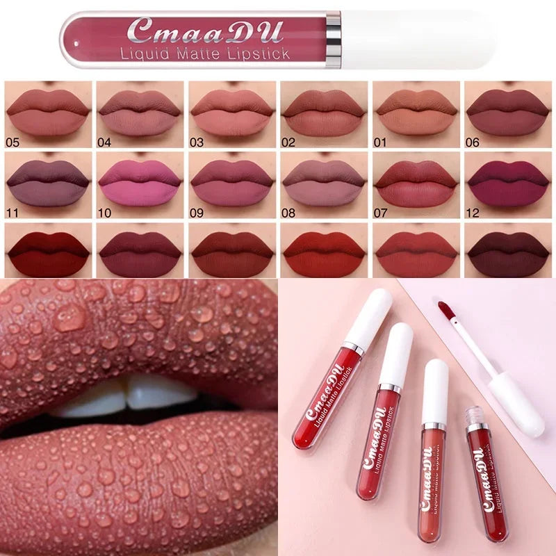 Sexy Long-Lasting Velvet Matte Lip Gloss – Waterproof, Non-Stick Red Liquid Lipstick for Women