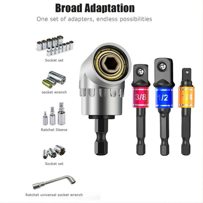 Impact Grade 105 Degree Angle Socket Adapter: Power Hand Tool Part Driver Extension Set - Screwdriver Holder Drill Nut Attachment
