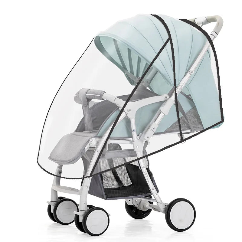 Transparent Universal Stroller Rain Cover - Weather Shield for Baby Car, Wind, Sun, and Rain Protection