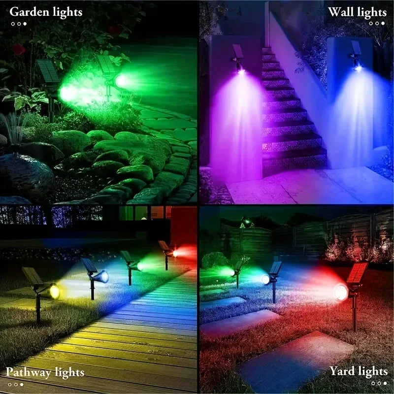 9 LED Solar Spotlights - IP65 Waterproof Adjustable Outdoor Lights for Garden, Backyard, Driveway & Patio Decor