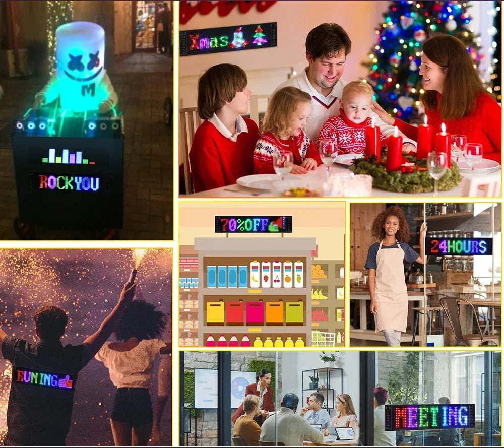 LED Matrix Pixel Panel – Scrolling Bright Advertising Sign with Flexible USB & Bluetooth App Control