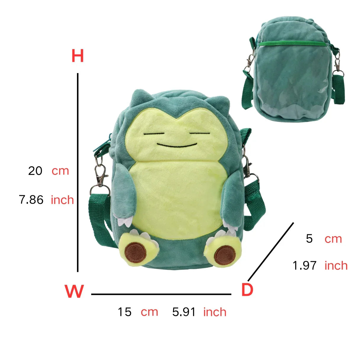 Pokémon Plush Backpack — Gengar, Mimikyu, Eevee, Snorlax, Charmander, Charizard, Mew, Rowlet Stuffed Toy Shoulder Bag for Kids & Gifts