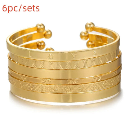 12Pcs Punk Curb Cuban Chain Bracelet Set for Women – Gold Miami Boho Thick Charm Bangles Fashion Jewelry