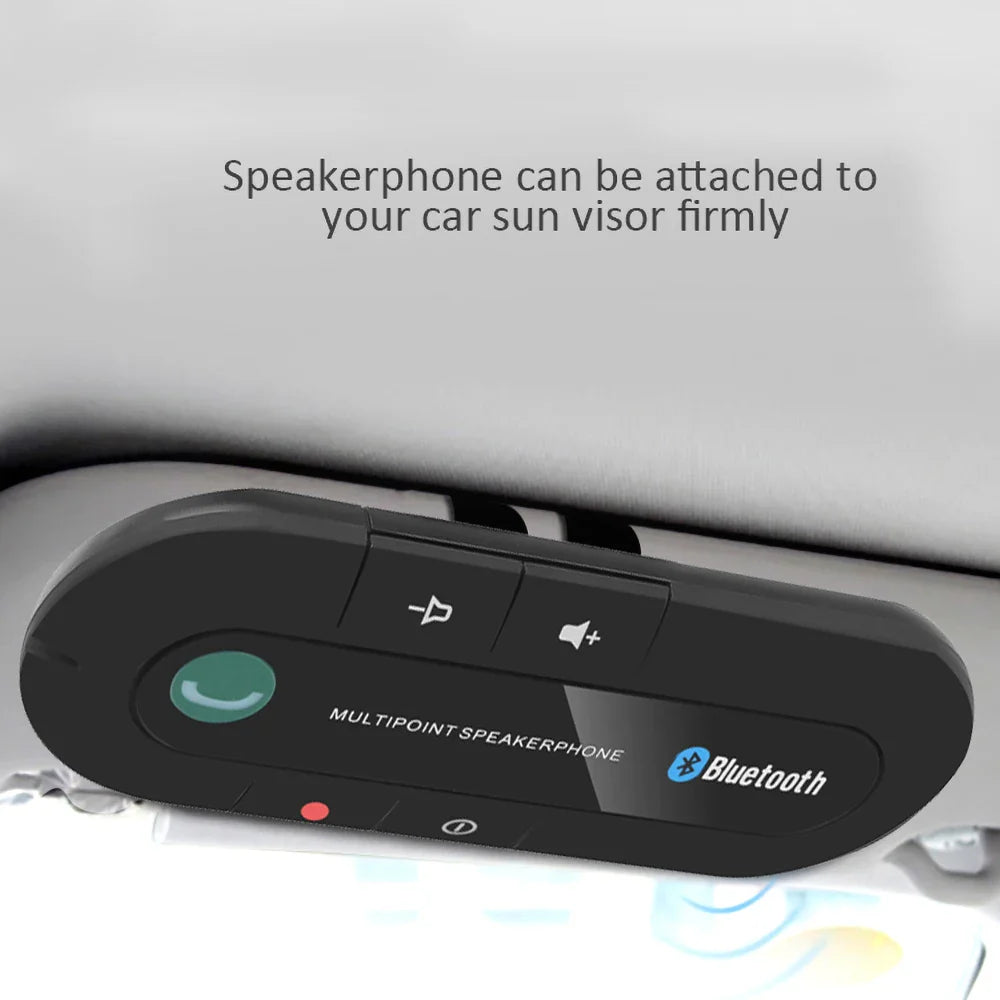 Bluetooth Handsfree Car Kit Speaker with Sun Visor Clip – Wireless Stereo MP3 Audio Receiver & Speakerphone