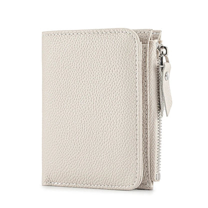 Women’s Genuine Leather Slim Wallet — RFID Blocking Bi-Fold with Card Holder & Coin Pocket