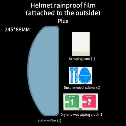 Universal Motorcycle Helmet Anti-Fog & Rainproof Film – Clear, Durable Nano Coating Sticker