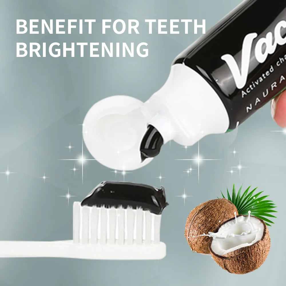 Activated Charcoal Mint Toothpaste – Natural Teeth Whitening, Plaque Removal, No Artificial Colors