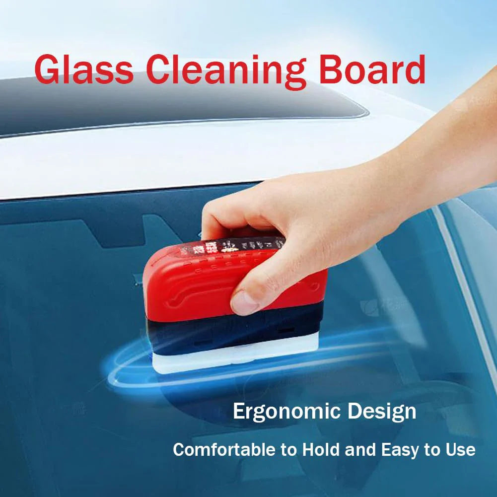Car Glass Oil Film Remover – Powerful Windshield Cleaner with Sponge Brush for Water Spot & Stain Removal Auto Detailing