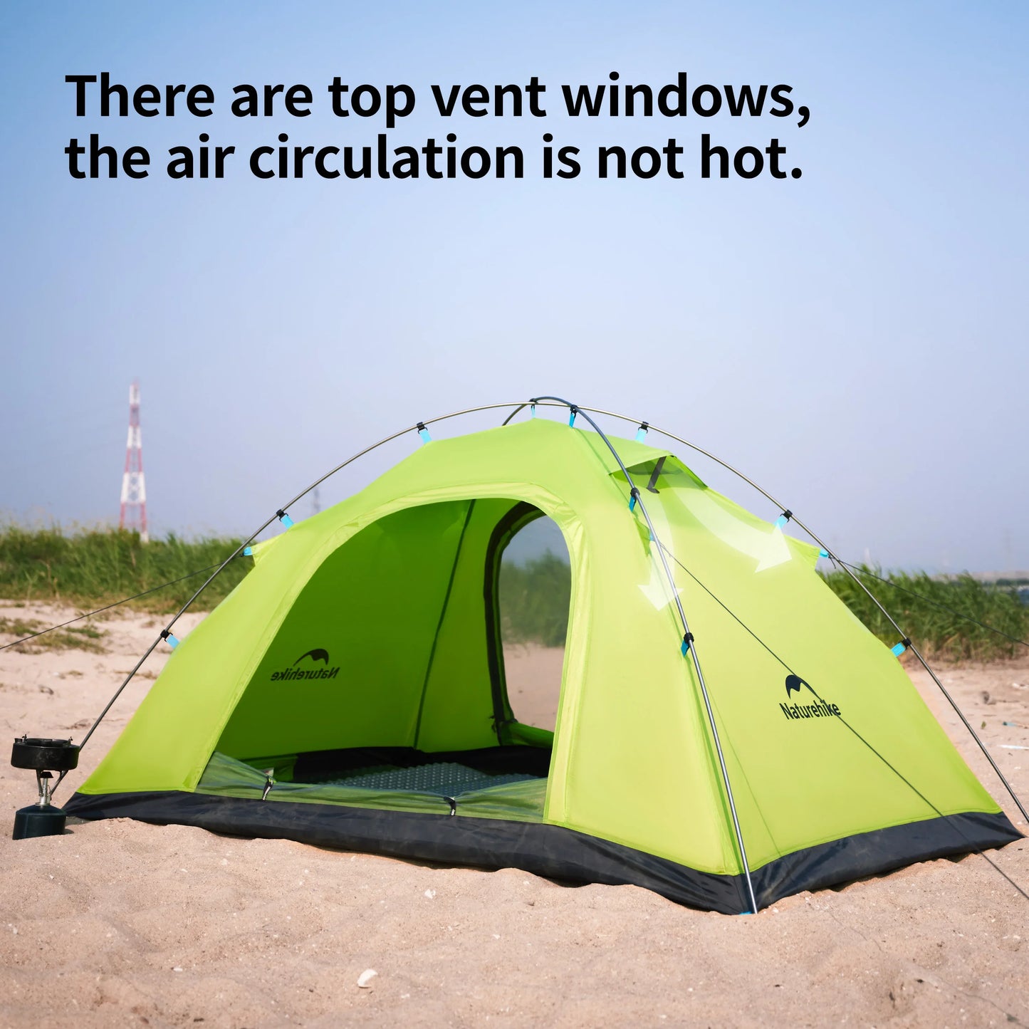 Naturehike 2024 New Camping Tent – Ultralight 2-Person Outdoor Tent, Large Space, Mosquito-Repellent, Quick Set for Beach & Hiking