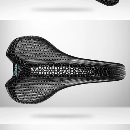 RYET Ultra Full Carbon 3D Printed Bike Saddle — 145mm Lightweight MTB Seat with High Modulus Carbon Fiber Base