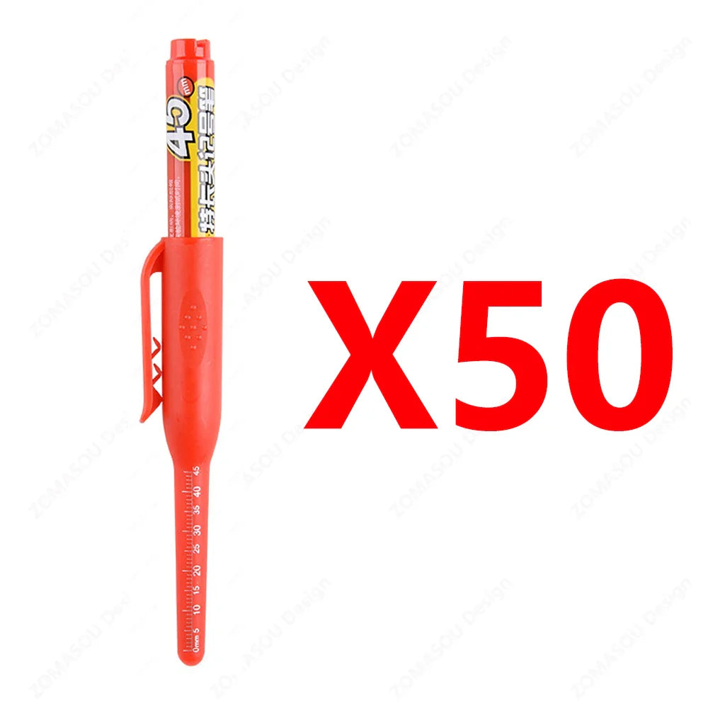 Carpenter Marker Pens — 45mm Long Nib Head, Hole Marker for Woodworking, 100-1PCS White/Black/Blue/Red Hand Tools