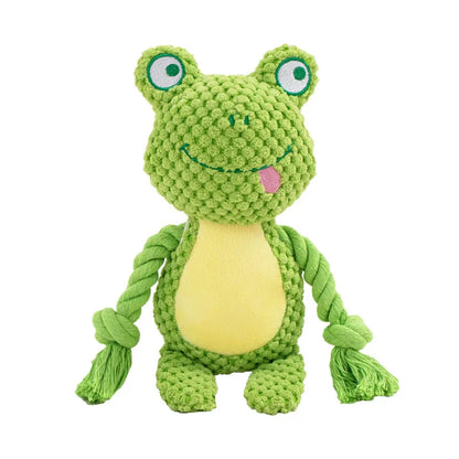Small Dog Plush Chew Toy - Bite Resistant Squeaky Puppy Rattle Toy for Interactive Pet Play & Training