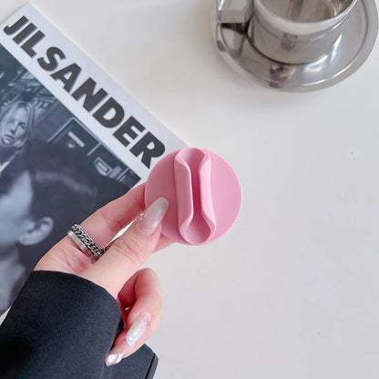 Silicone Lipstick Holder & Mobile Phone Stand — 3M Adhesive Universal Lazy Accessory with Round Lip Gloss Support