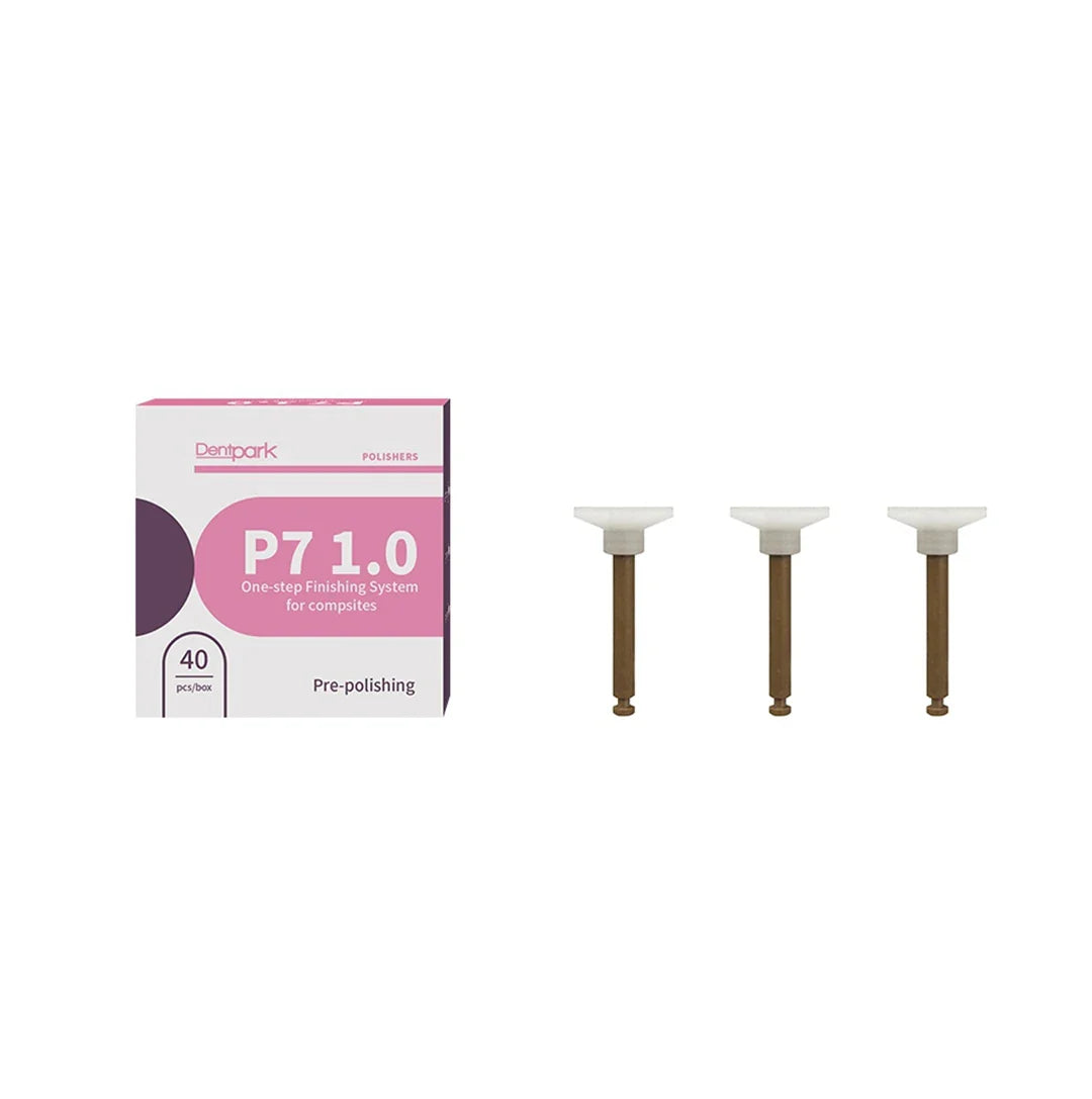 Dentpark 40pcs Dental One-Step Finishing System — P7 1.0 Finisher Cups, Points, Discs for Composite Polishing with RA Shank