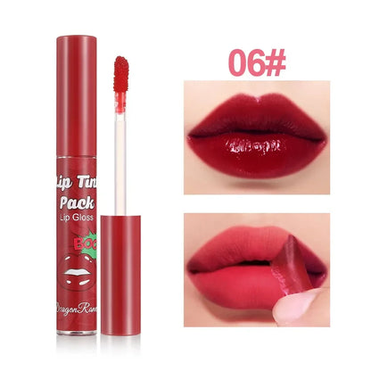 Peel-Off Waterproof Lip Glaze & Lip Stain – Long Lasting Non-Stick Matte Red Liquid Lipstick with Tattoo Tint Effect for All-Day Wear Makeup