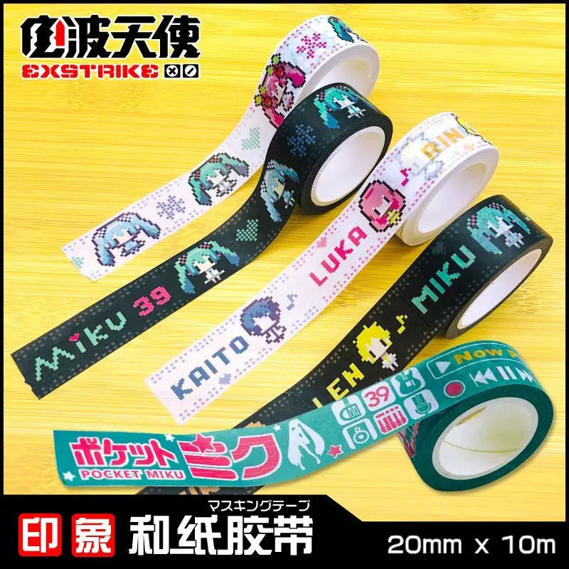Hatsune Miku Anime Washi Tape — Waterproof Cartoon Paper Tape for Crafts, School Stationery & Gifts