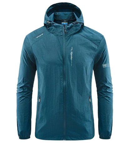 Men’s UPF 50+ UV Protection Jacket - Quick-Dry Lightweight Hooded Windbreaker for Hiking, Fishing and Cycling
