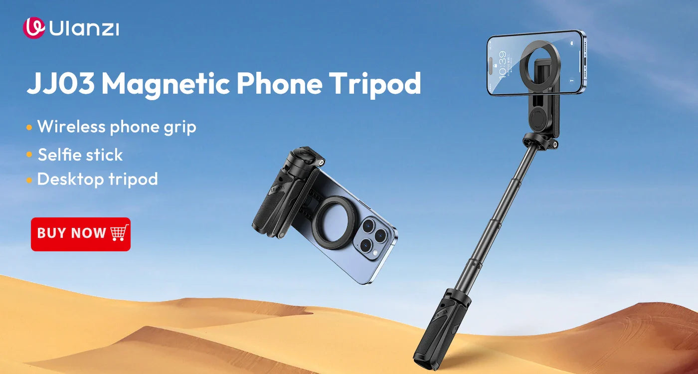 Ulanzi MA09 1.8m Selfie Stick Tripod – Remote Control Tripod for iPhone 16-13 Pro Max & Android with Panoramic Ball Head Holder