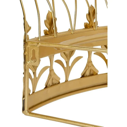 Decorative Metal Curtain or Canopy Crown – Gold Finish Finials, Made in the USA