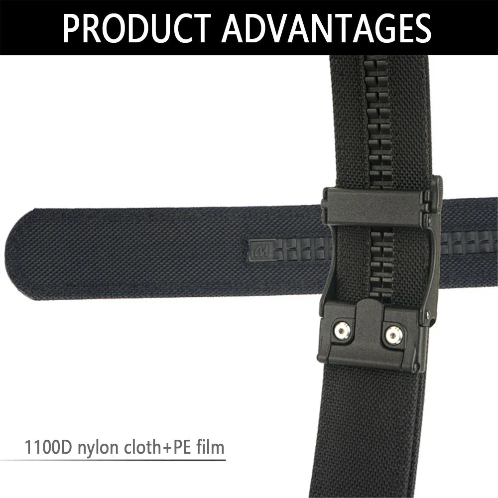 TUSHI Men's Military Tactical Belt – Heavy-Duty Sturdy Nylon with Automatic Buckle for Outdoor & Casual Wear