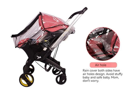 4-in-1 Baby Stroller Safety Seat — Multifunctional Children’s Stroller with Rain & Windproof Cover