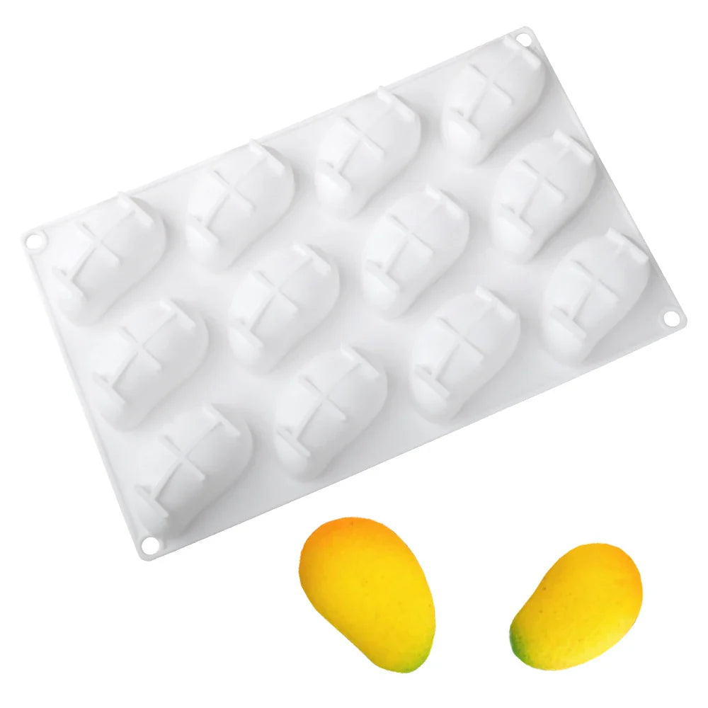 3D Mango Design Silicone Mousse & Cake Mold – French Fruit Dessert Bakeware, Chocolate Baking Tool