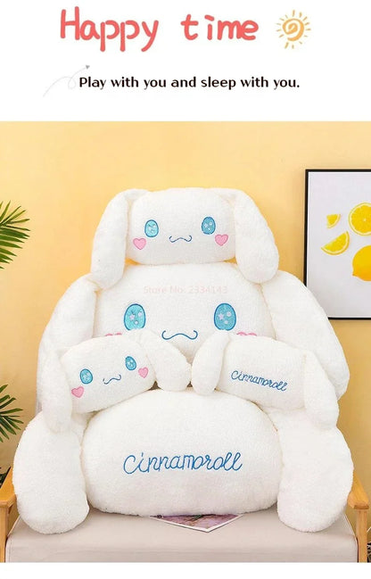 70 / 90 / 110 / 130cm cm Aoger Cinnamoroll Plush Doll – Kawaii Cartoon Stuffed Toy, Car Headrest Pillow & Back Cushion, Birthday Gift