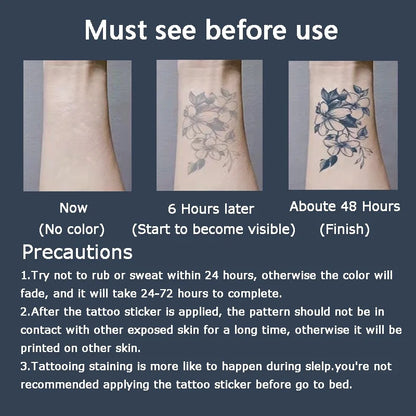 Lightning Hand Back Tattoo Sticker — Waterproof Herbal Juice Semi-Permanent Fake Tattoo for Arms & Legs