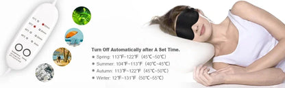 USB Heated Silk Eye Mask — Reusable Steaming Eye Massager for Sleep, Puffiness, Dark Circles & Eye Care