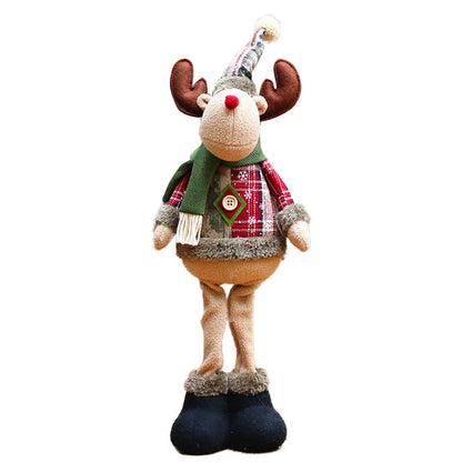 3PCS Christmas Decorative Dolls – Reindeer, Snowman & Santa Claus Standing Ornaments for Merry Christmas and New Year Celebration