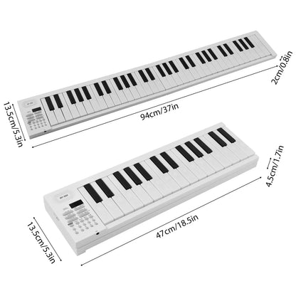 61 Key Foldable Electronic Piano Keyboard, Multifunctional with LED Display & Built-in Battery, Digital Piano
