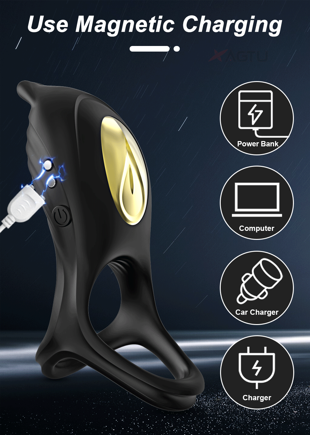 Sucking Vibrator Cock Ring for Men – Delay Ejaculation & Clitoral Stimulator Sex Toy for Couples, Adult Penis Ring